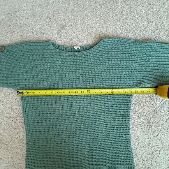 J. Jill Light Green Knit Sweater Button Sleeve Detail Size M - Picture 7 of 14